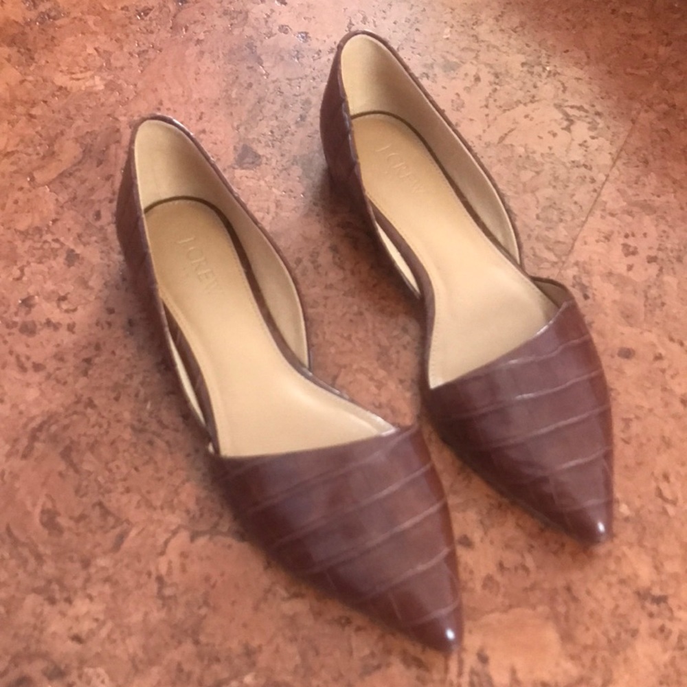 Brown faux animal skin d’orsay flats